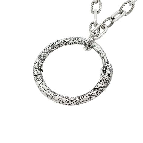 Gucci Ouroboros Snake Pendant Necklace .